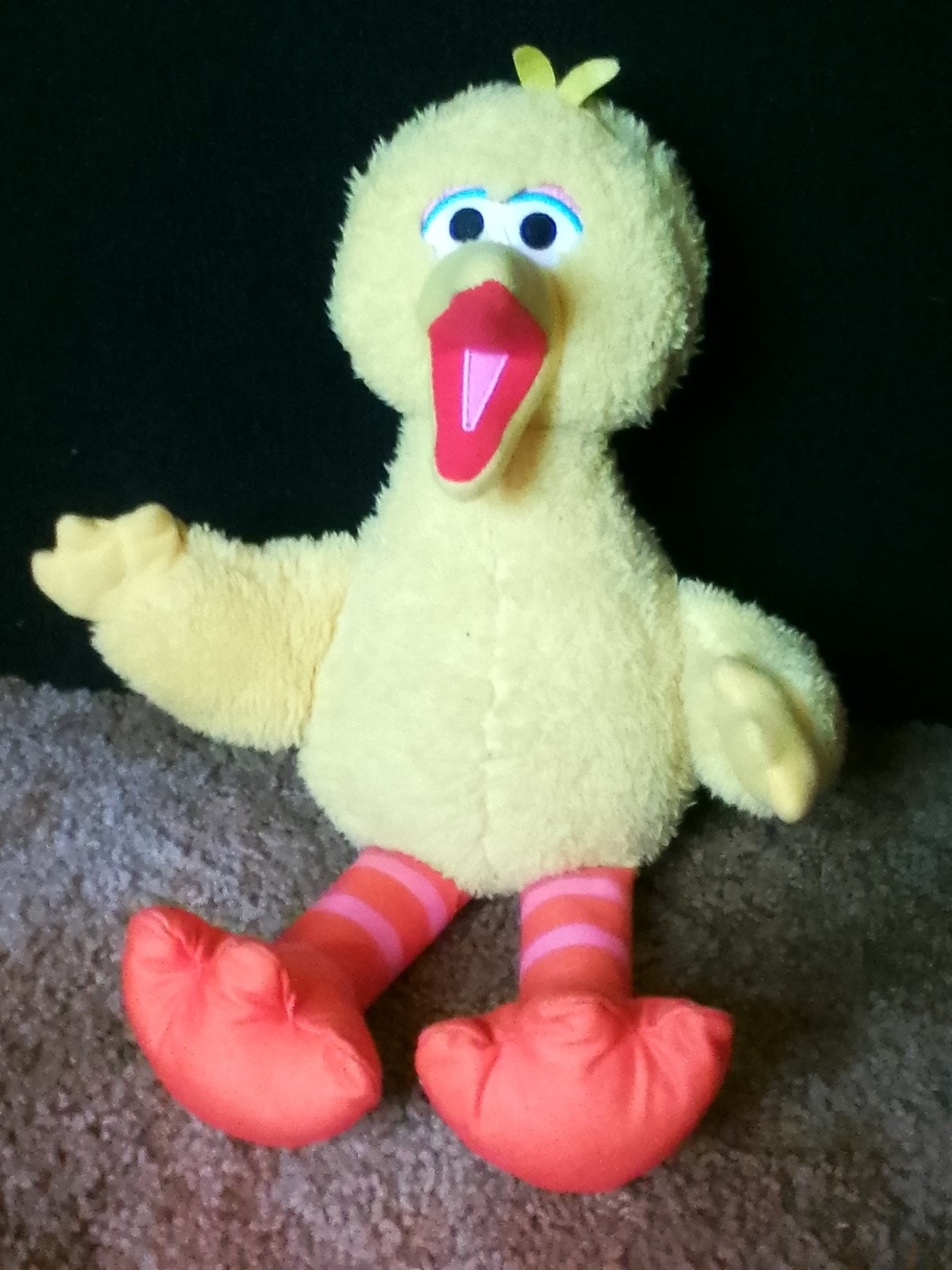 Yellow Plush Big Bird Toy with Orange Feet - Soft Pet Bird Plush